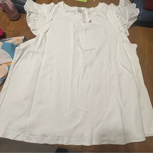 ANDREE BY UNIT White Flutter Sleeve Blouse